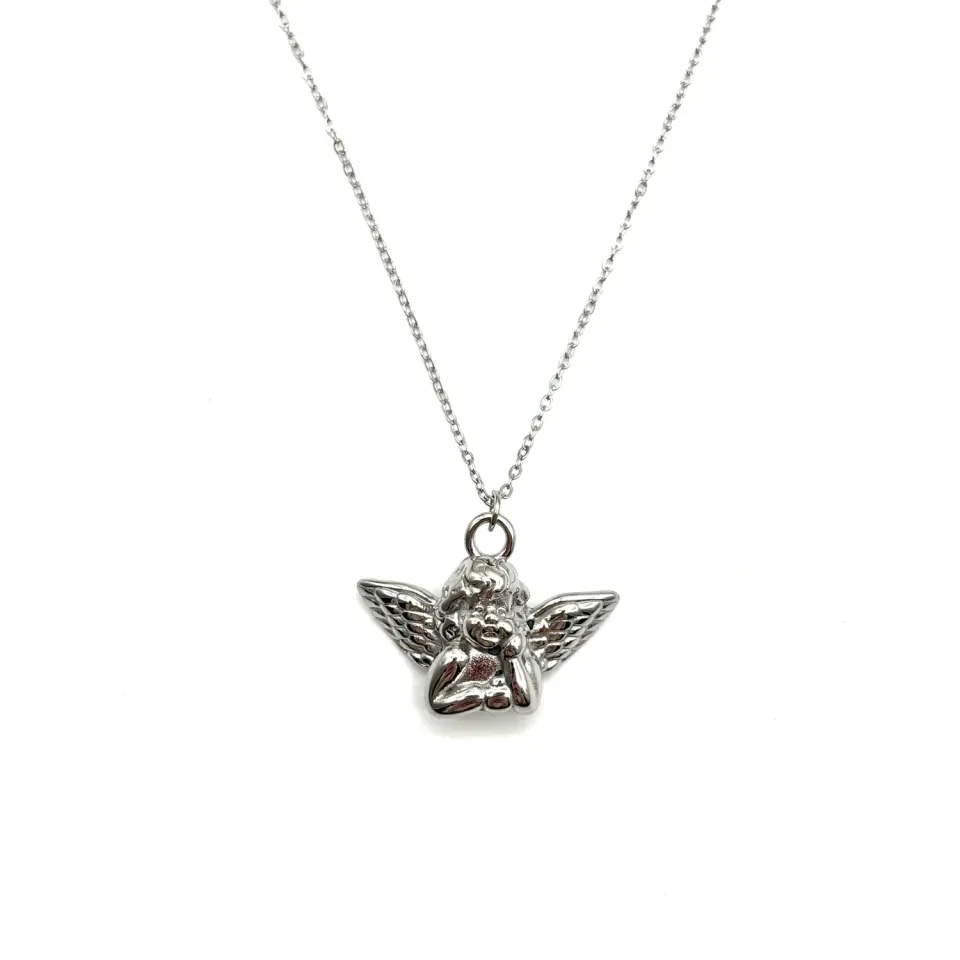 Ornamenta Angelo Custode collana acciaio 40-45 cm