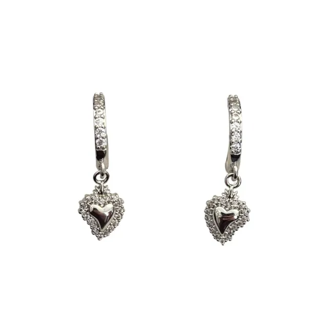 Ornamenta cuore pendenti orecchini acciaio argento