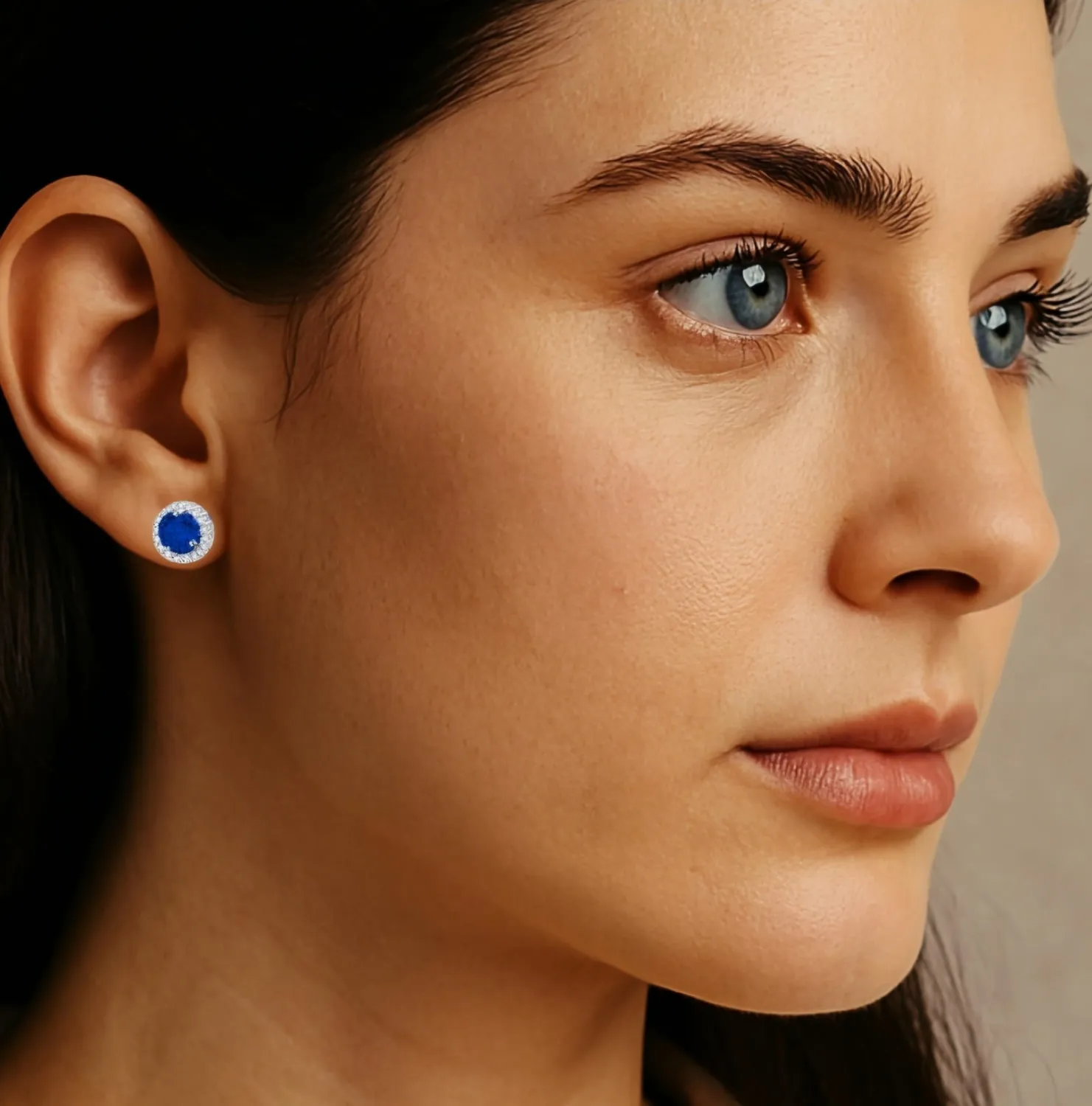 Dada Gioielli orecchini punto luce 11mm zaffiro blu