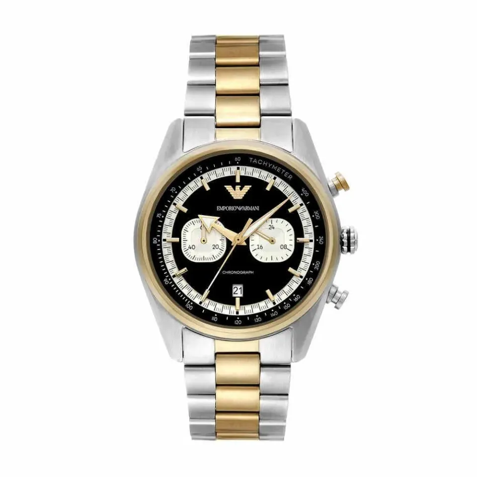 Emporio Armani orologio uomo argento e oro