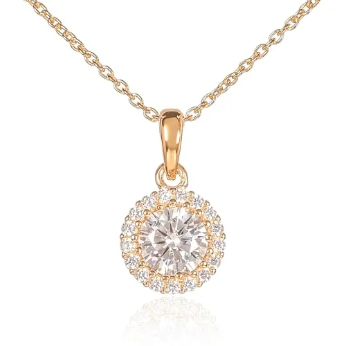 Diamond Treats collana oro halo zirconia argento 925