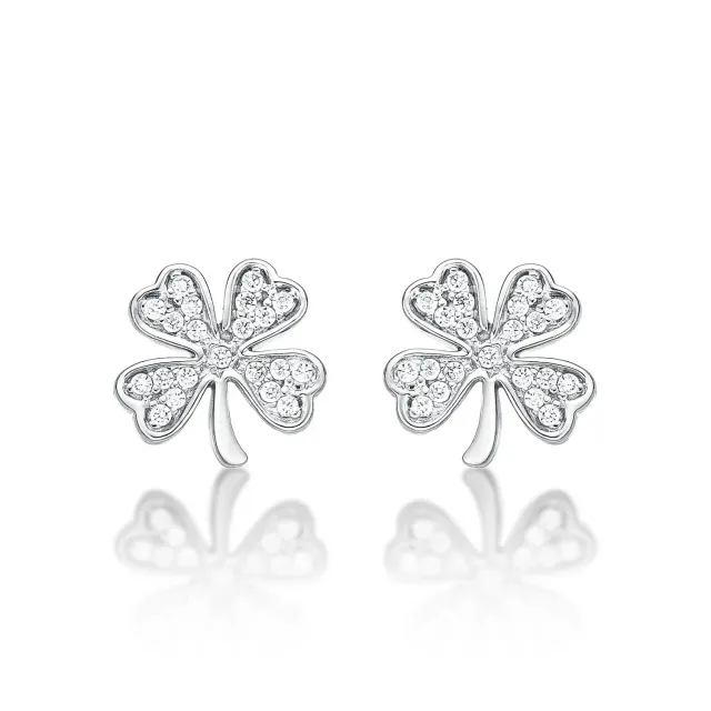 Diamond Treats Quadrifoglio Orecchini Argento Zirconi 925