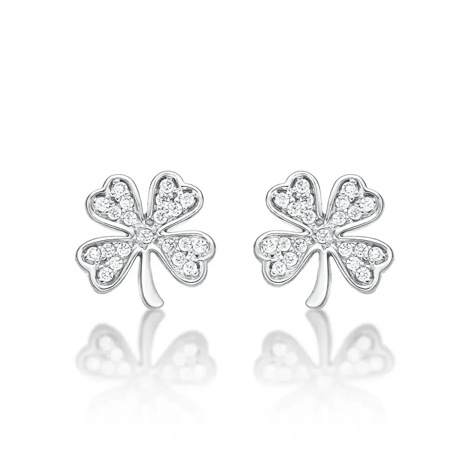 Diamond Treats Quadrifoglio Orecchini Argento Zirconi 925