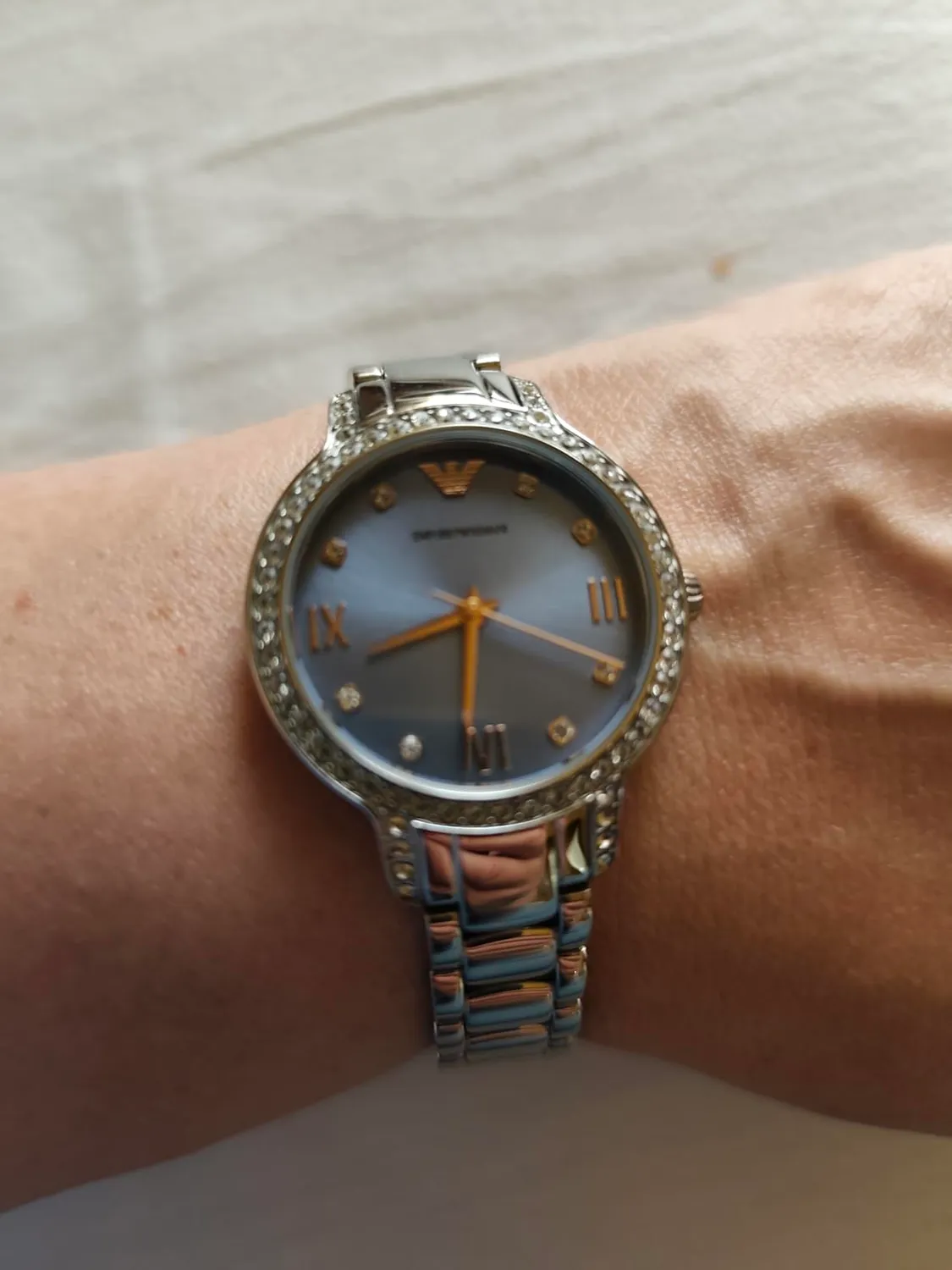 Emporio Armani Orologio Donna Argento Oro Rosa Glitter