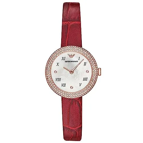 Emporio Armani AR11357 orologio donna madreperla pelle rossa 30 mm