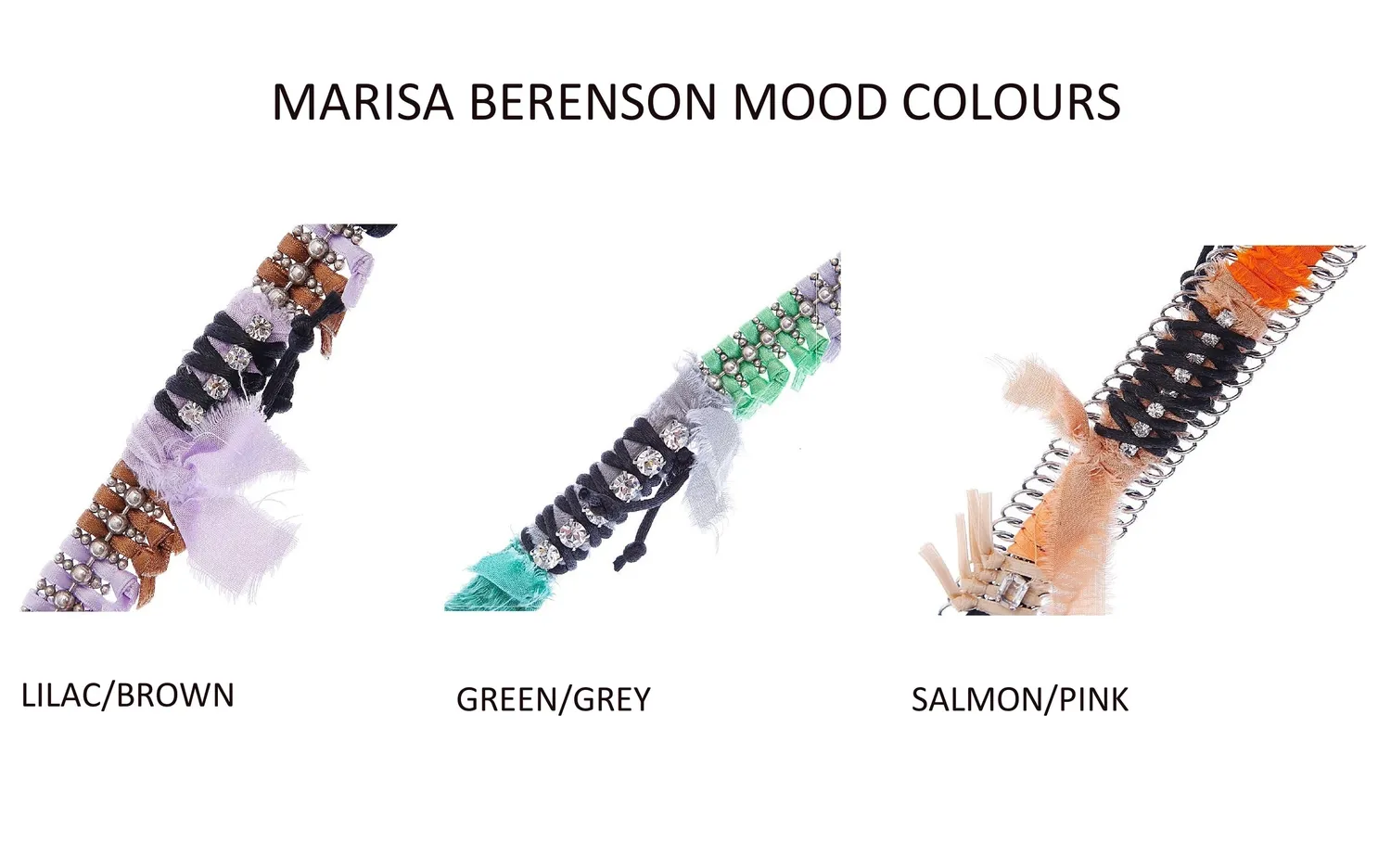 Rada Bracciale Nastri Intrecciati Lilla Marrone Cristallo