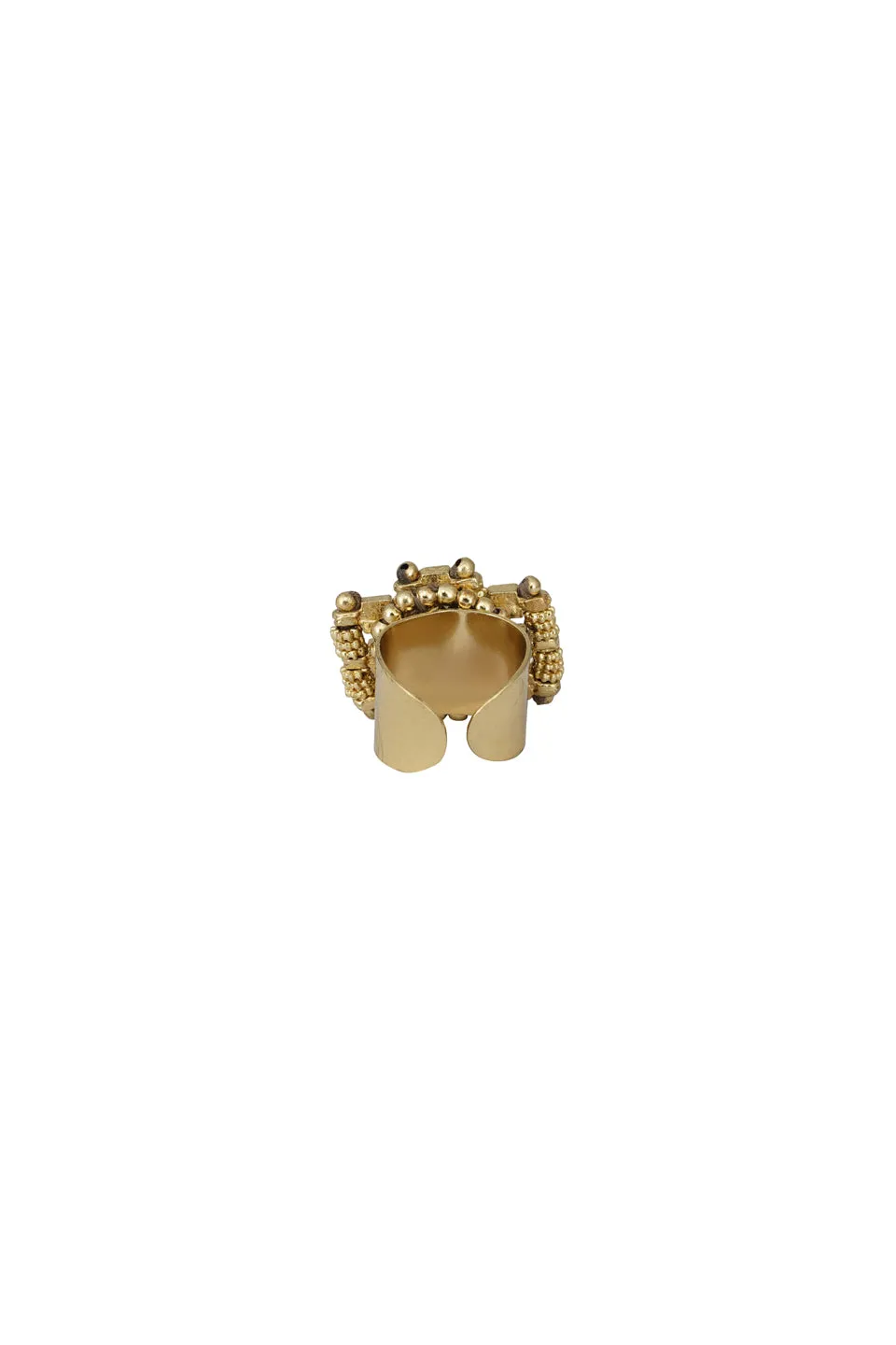 House of Tuhina Falak Anello Smalto Oro Nero Misura Unica