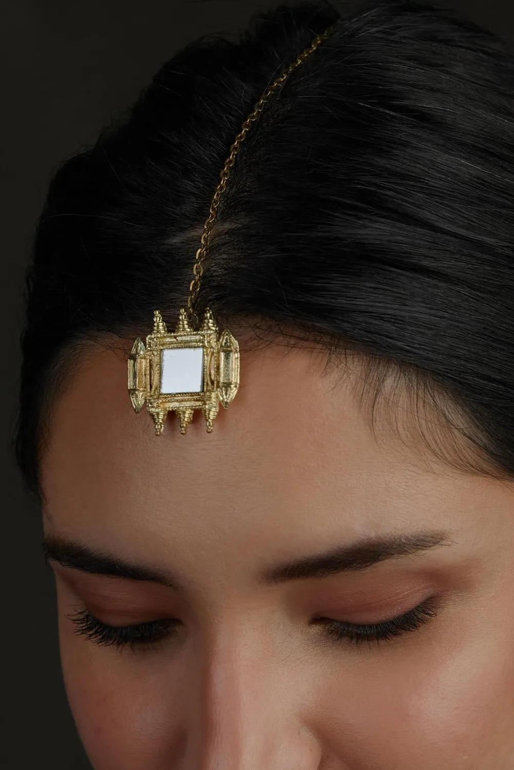 House of Tuhina Mirror Gold Fort maangtika oro