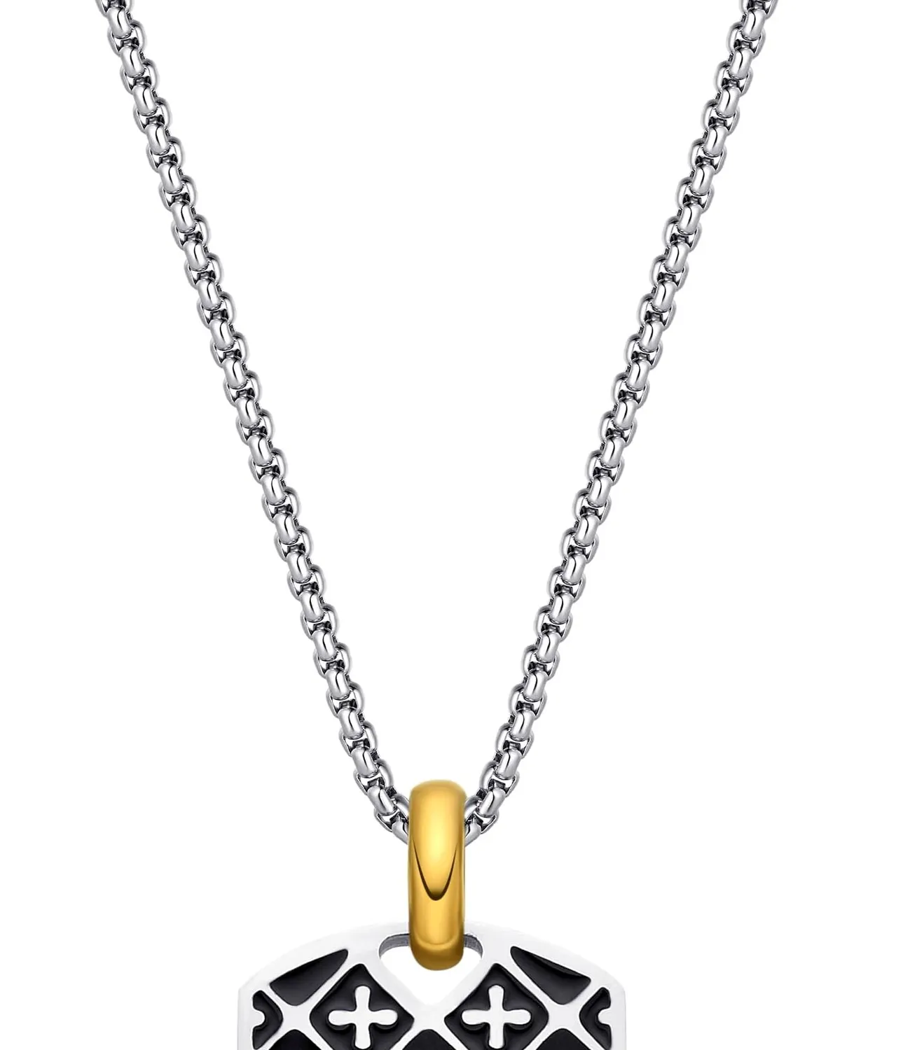 Dada Gioielli Piastrina Militare Collana Nero Argento Uomo