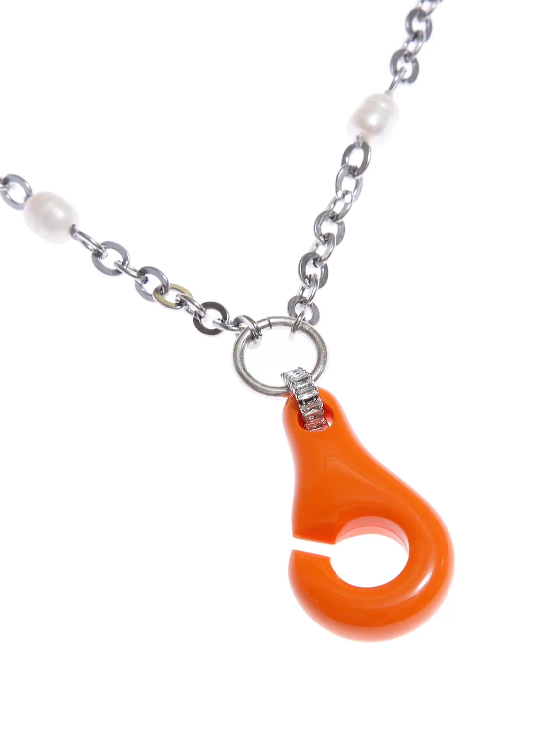 Rada Perle Fiume Collana Arancio Moschettone