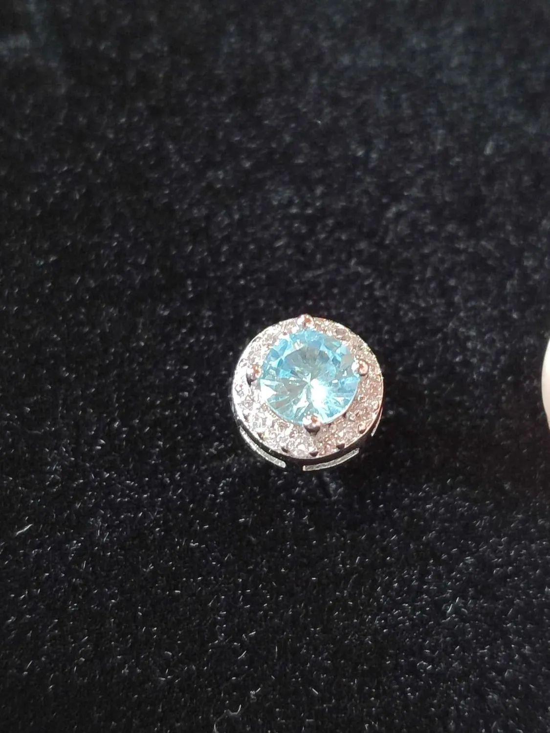 Dada Gioielli Punto Luce Orecchini Rotondo 8mm Acquamarina Argento