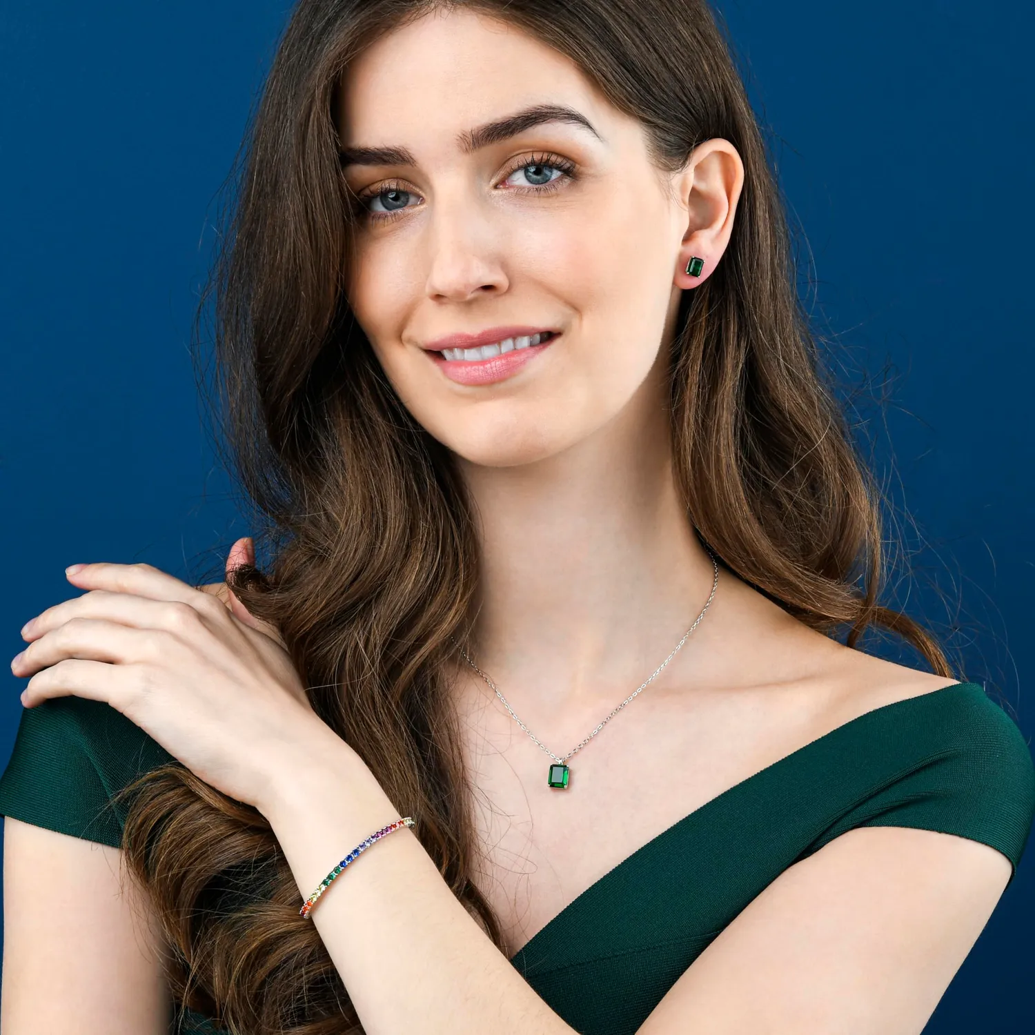 Diamond Treats Bracciale Tennis Argento 925 Arcobaleno