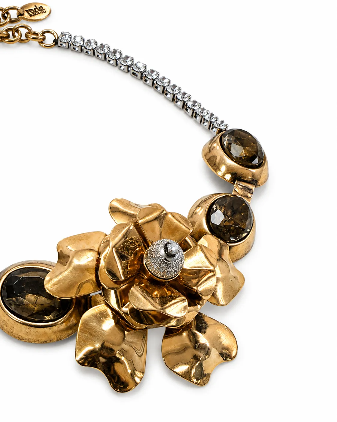 Rada Collana Strass Maxi Fiore Gioiello Cristallo