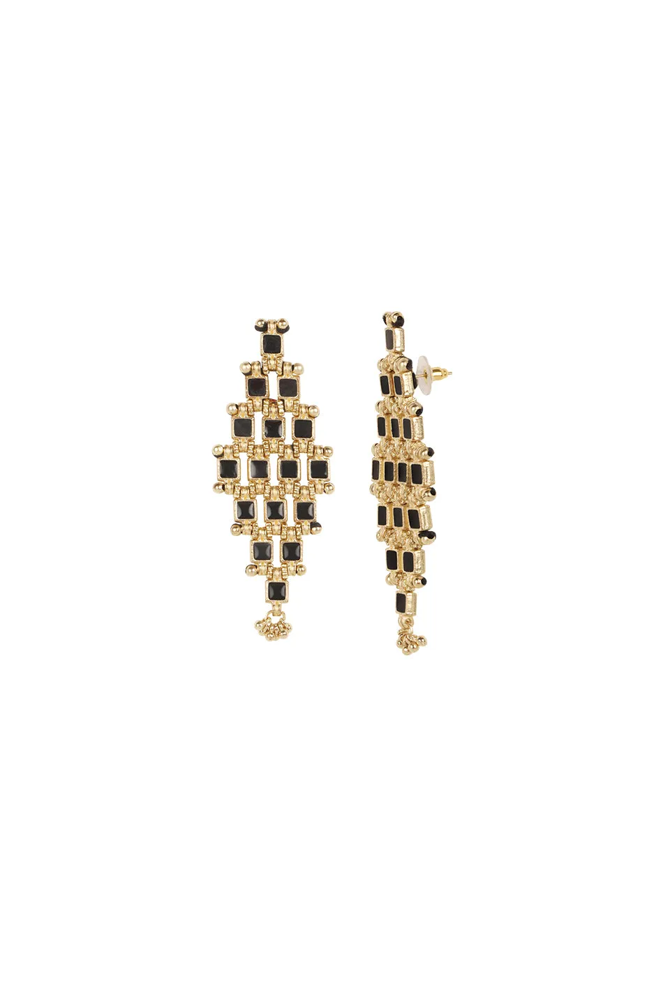 House of Tuhina Amodini orecchini blu reale oro