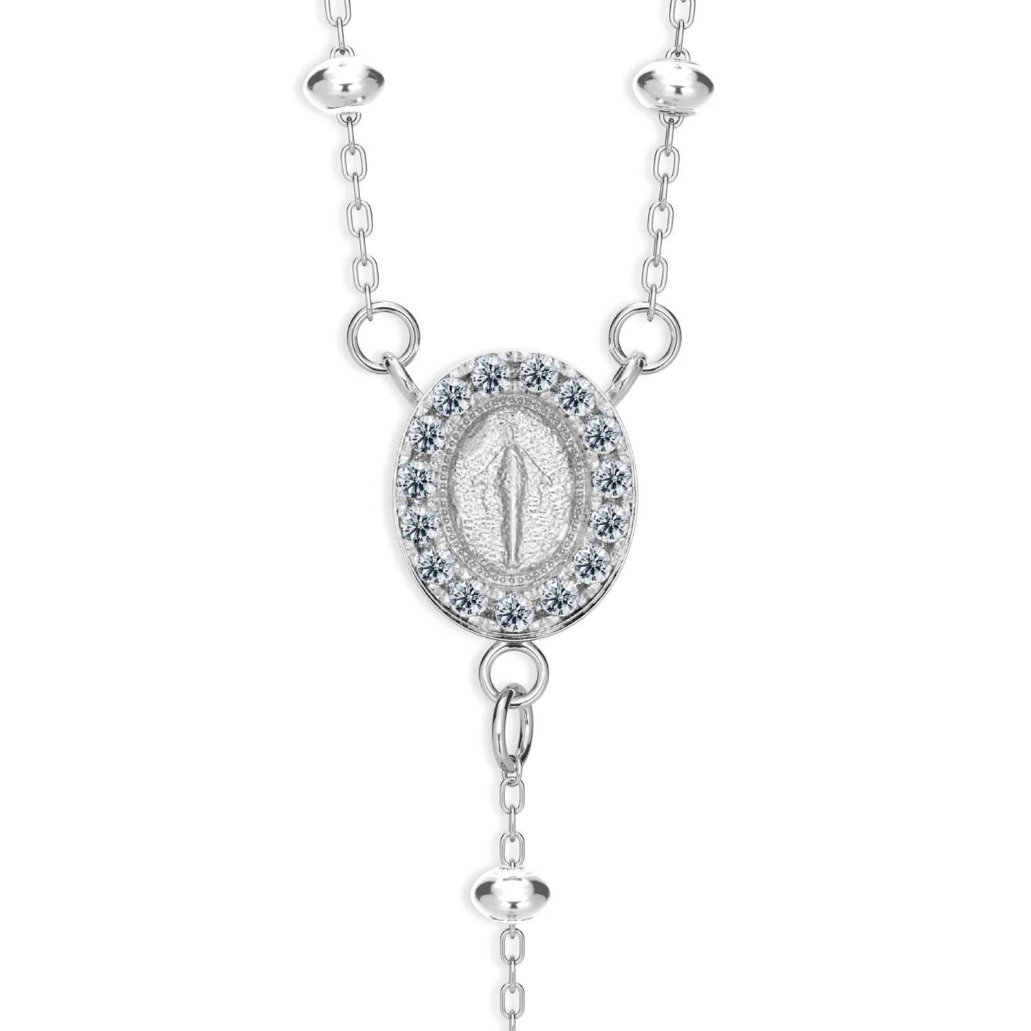 Dada Gioielli Rosario Collana Acciaio Argento Unisex Croce