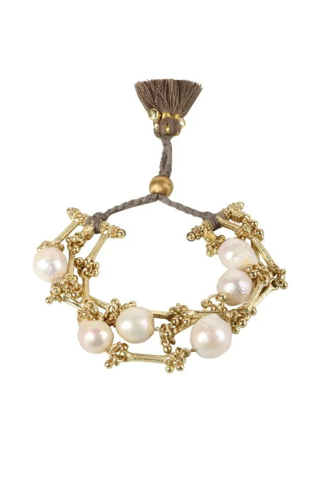 House of Tuhina Baisa Gold Uma bracciale dorato