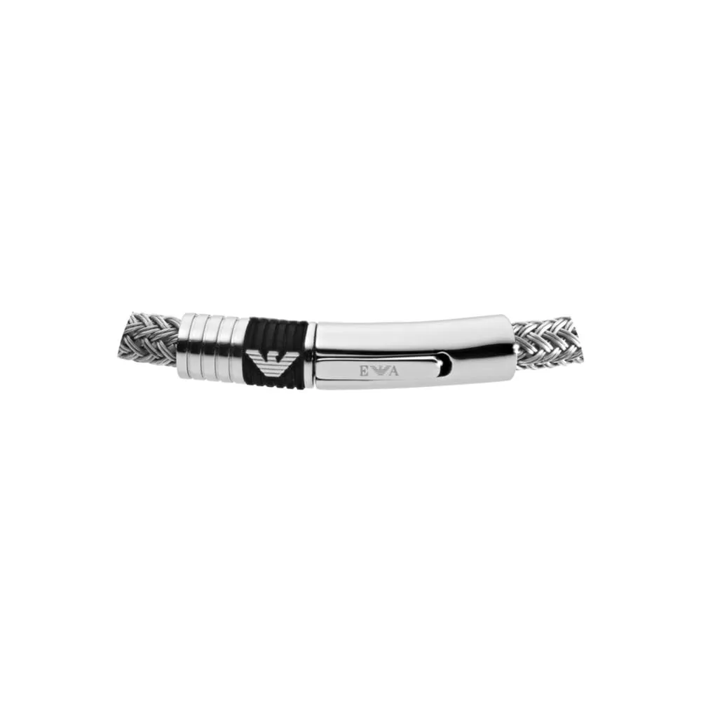 Emporio Armani bracciale uomo argento acciaio