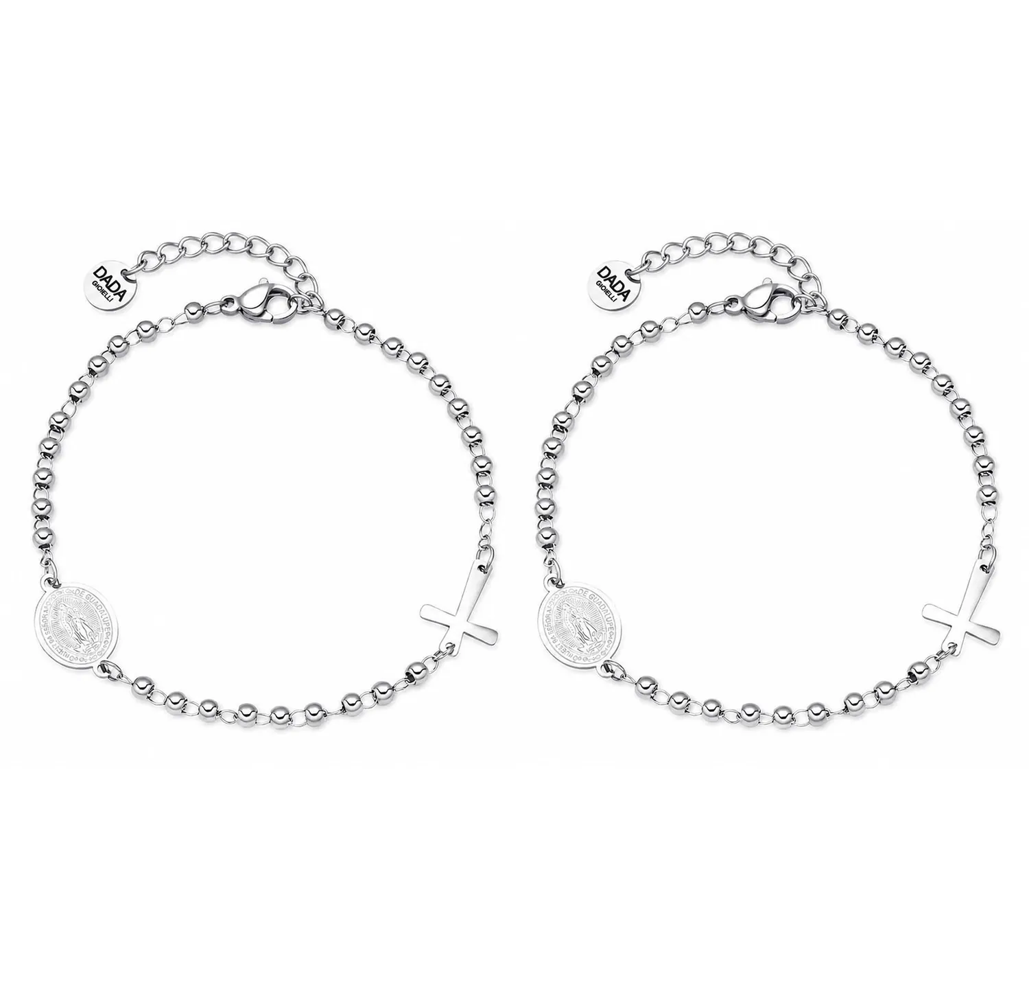 Dada Gioielli Bracciale Rosario Argento Acciaio 1pz