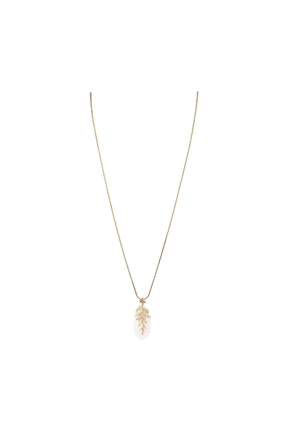 House of Tuhina Leaf Stone collana lunga verde foglia