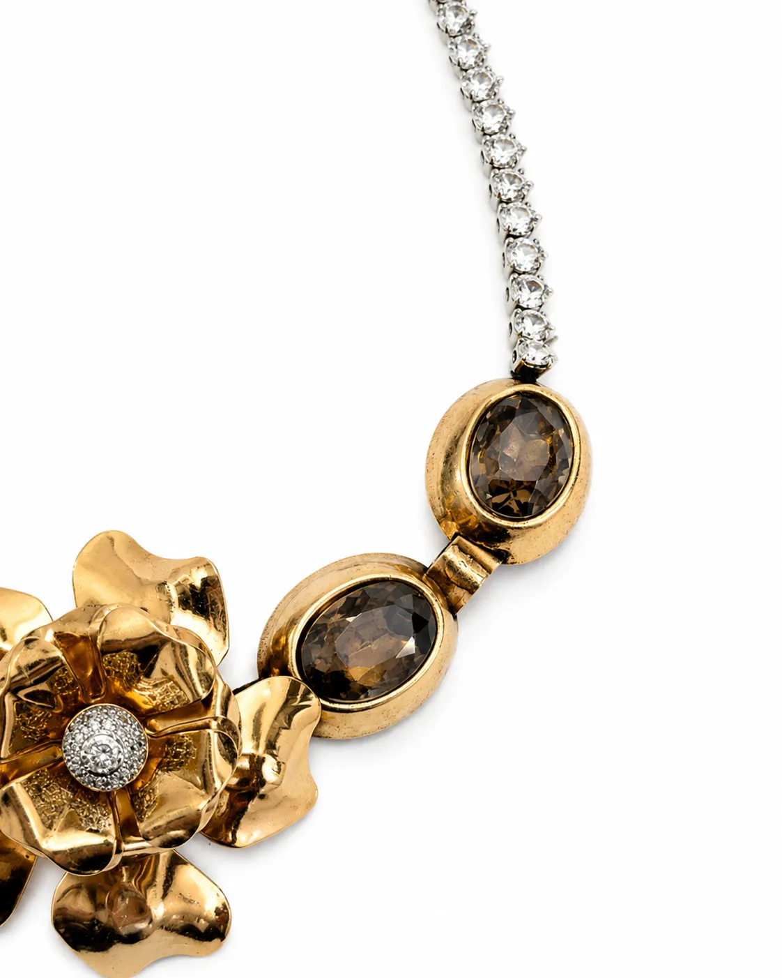 Rada Collana Strass Maxi Fiore Gioiello Cristallo