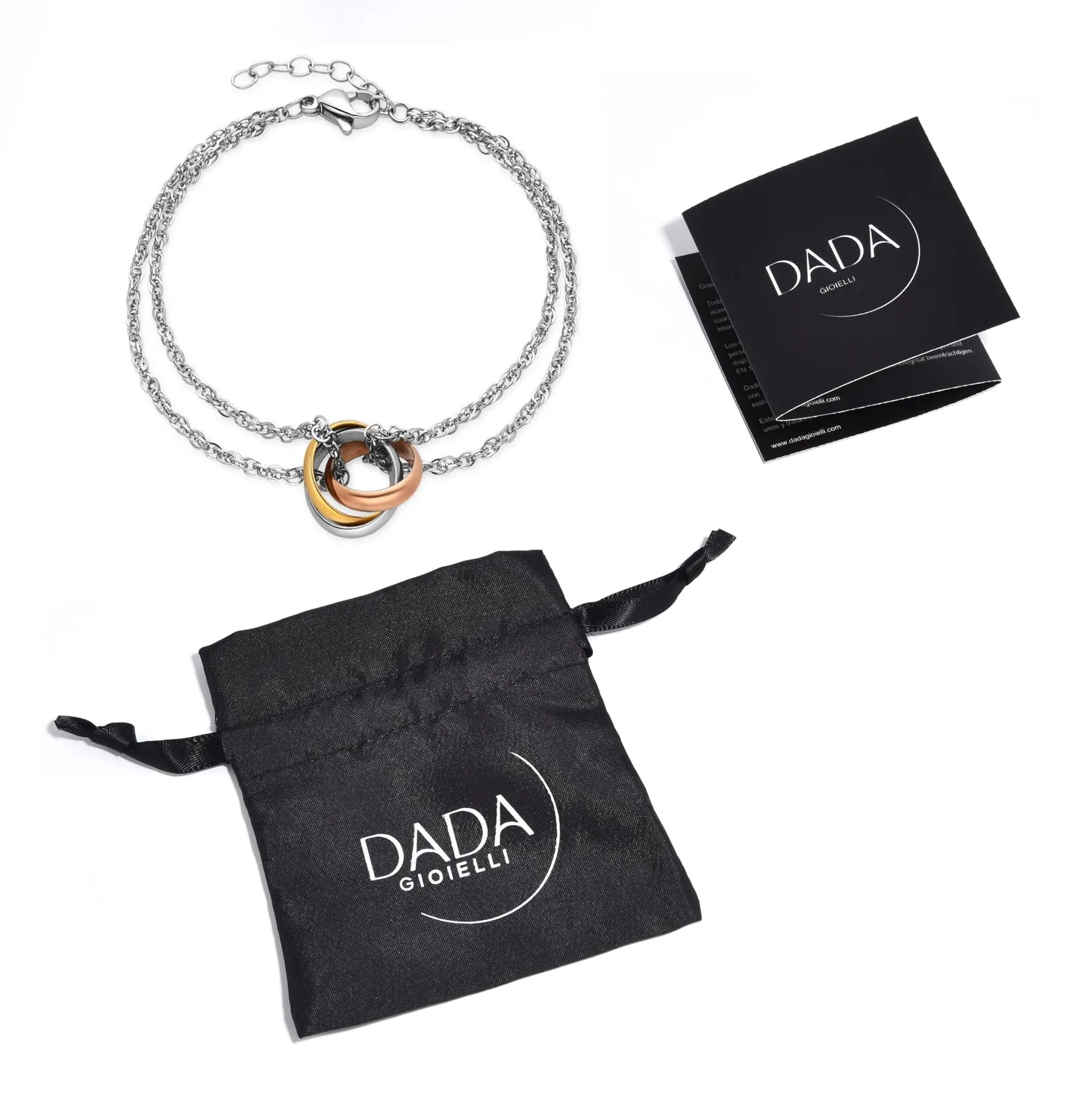 Dada Gioielli Trilogy bracciale anelli 12mm acciaio donna