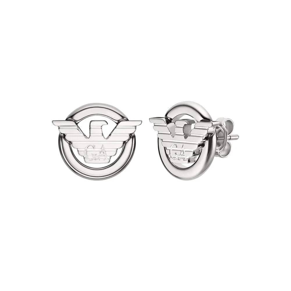 Emporio Armani Orecchini Uomo Argento Cromato Perno
