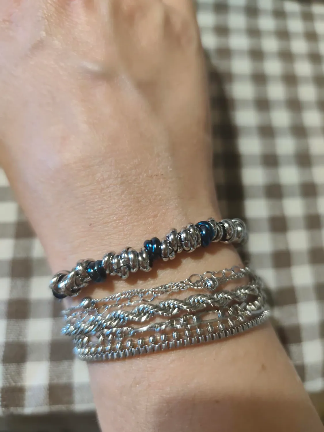 Dada Gioielli Bracciale Donna Anelli Blu Acciaio