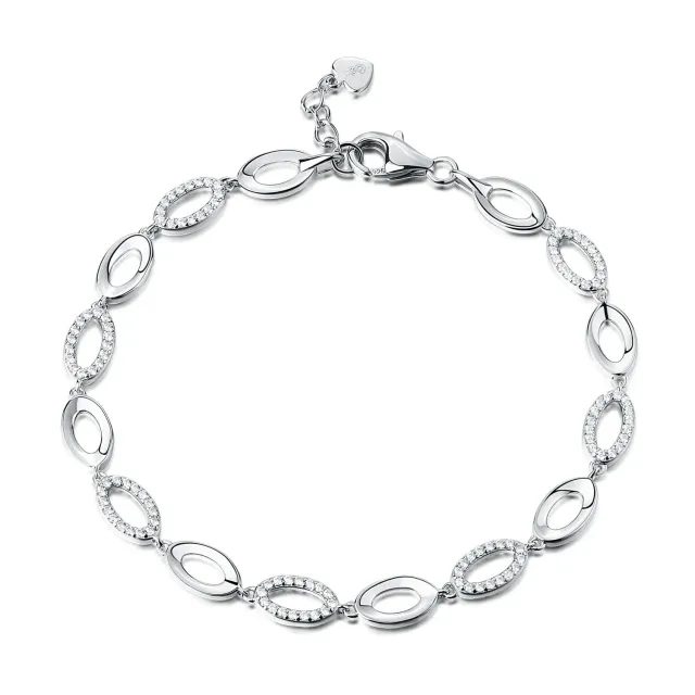 Diamond Treats Braccialetto Donna Anelli Ovali 19 cm Argento