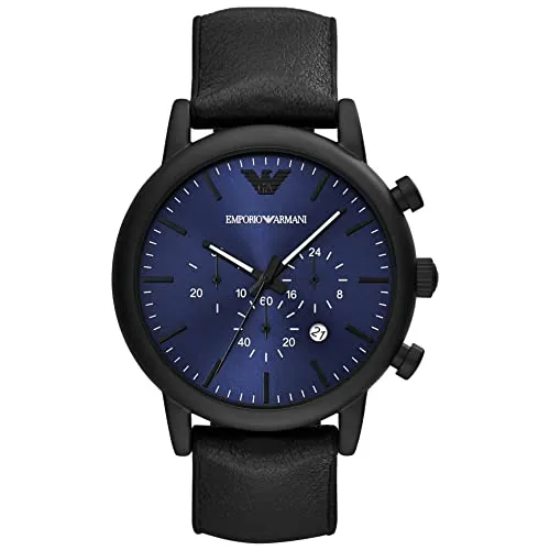 Emporio Armani Orologio Uomo Nero e Blu Cronografo 46 mm
