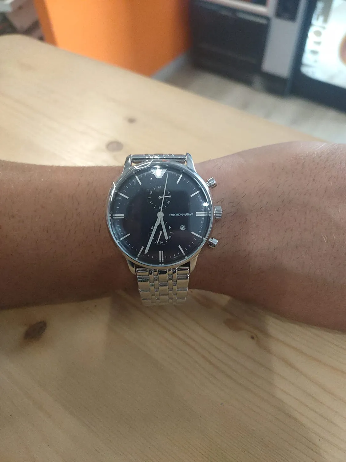 Emporio Armani orologio uomo argento e oro