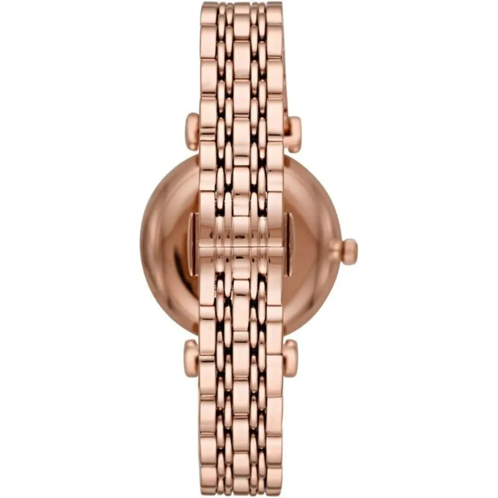 Emporio Armani orologio donna oro rosa glitter bianco
