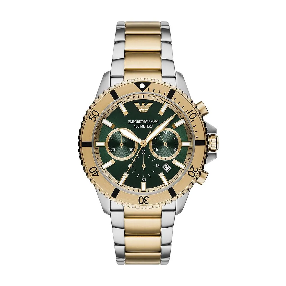 Emporio Armani Cronografo Uomo Argento Blu Solare