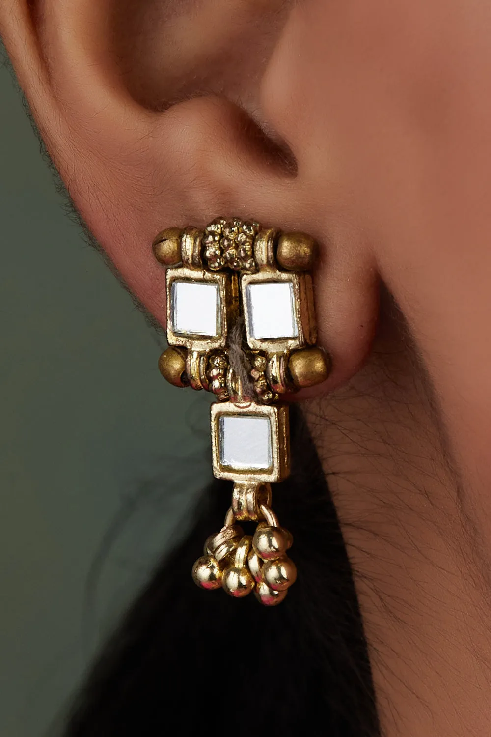 House of Tuhina Mirror Kiss orecchini Gold classici