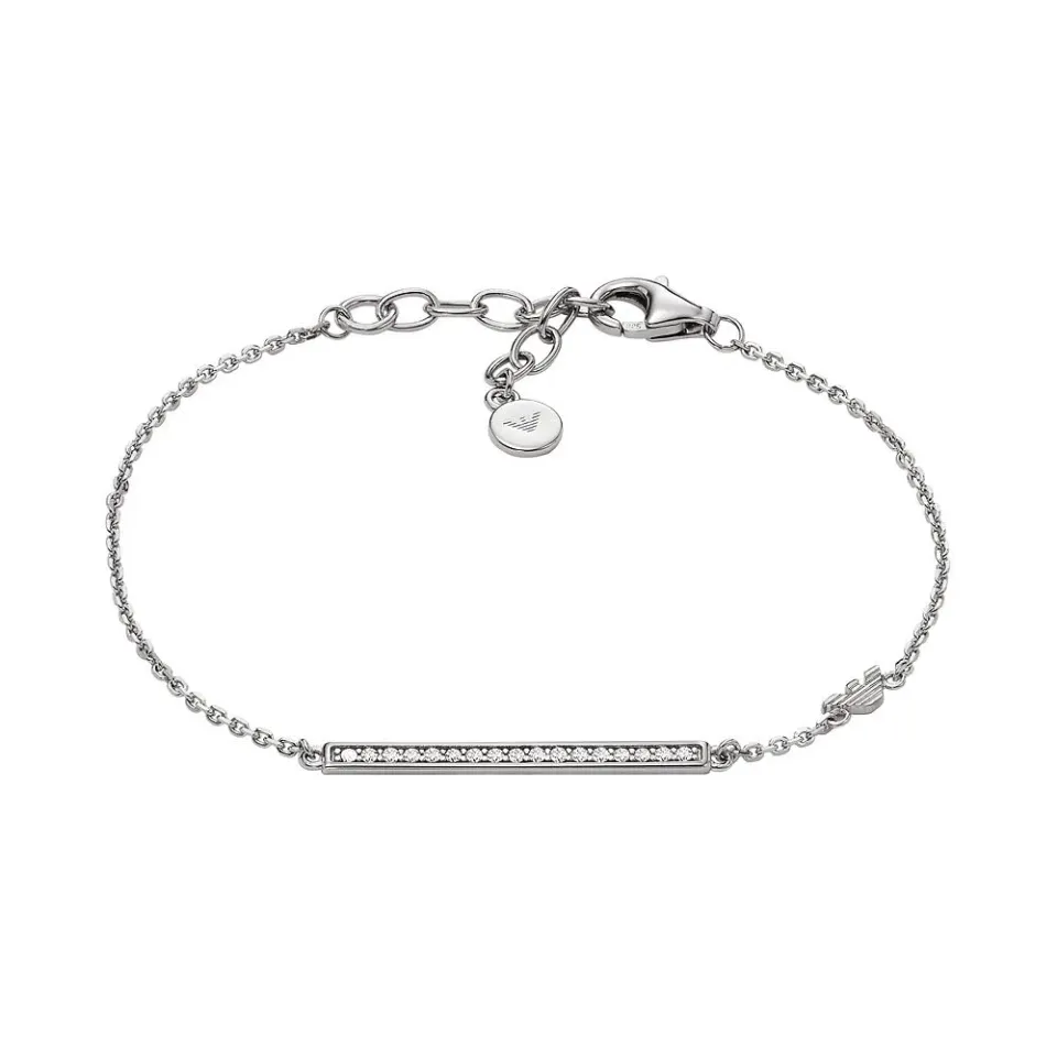 Emporio Armani bracciale donna argento moschettone