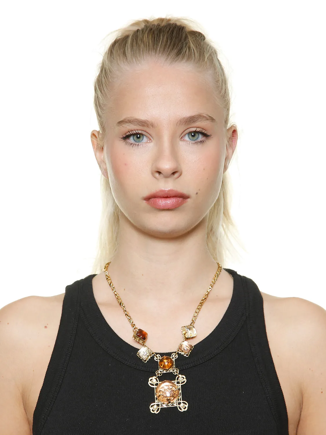 Rada Collana Cabochon collana marrone pietre miste