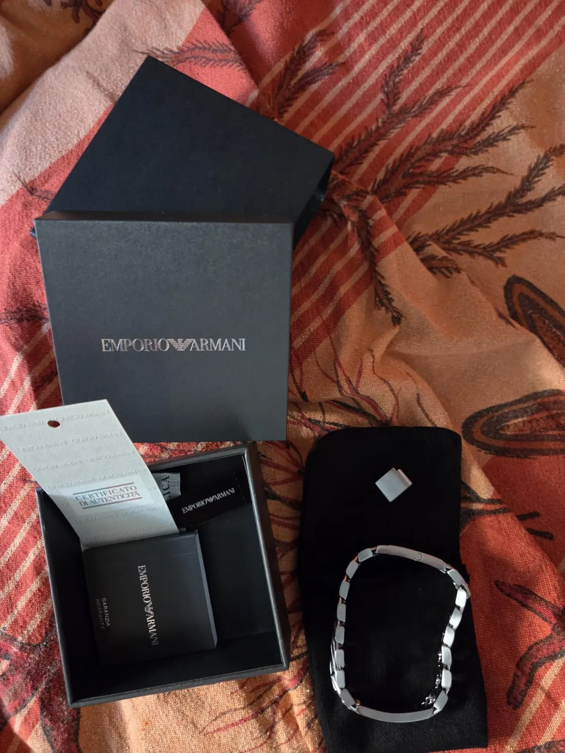 Emporio Armani Bracciale Uomo Acciaio Argento Maglie