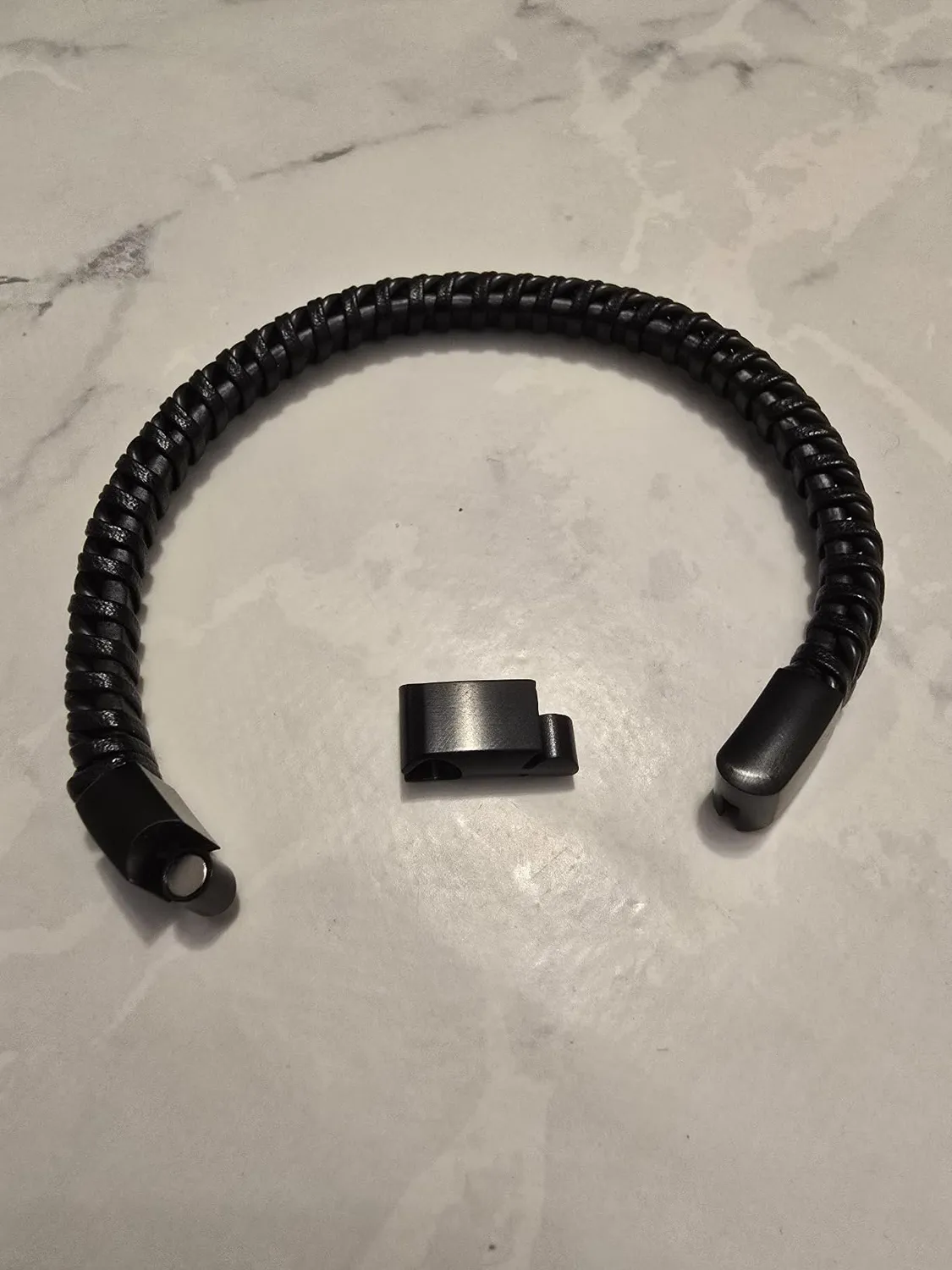 Dada Gioielli Catena Cubana Bracciale Uomo Argento Pelle