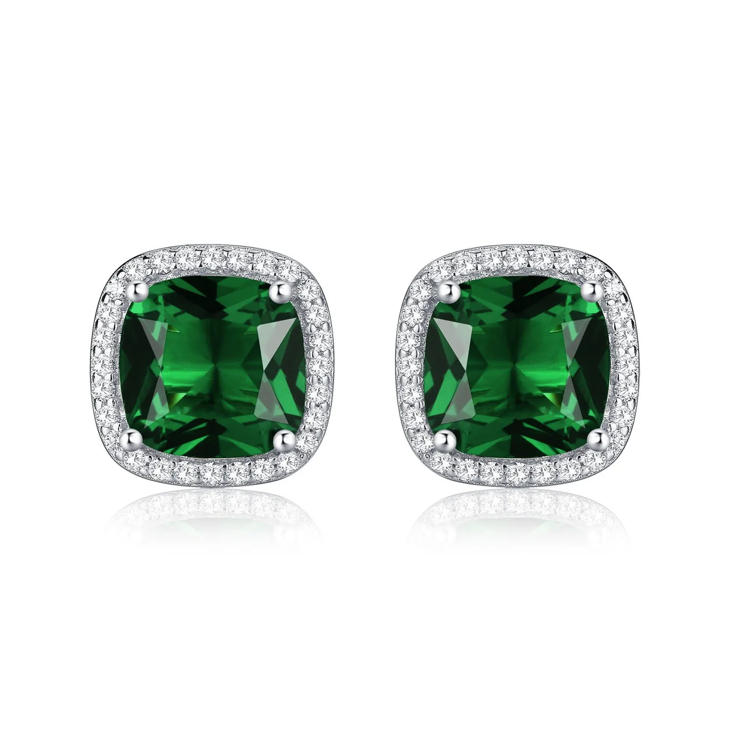 Diamond Treats Orecchini Taglio Cuscino Argento 925 Rosso-Argento