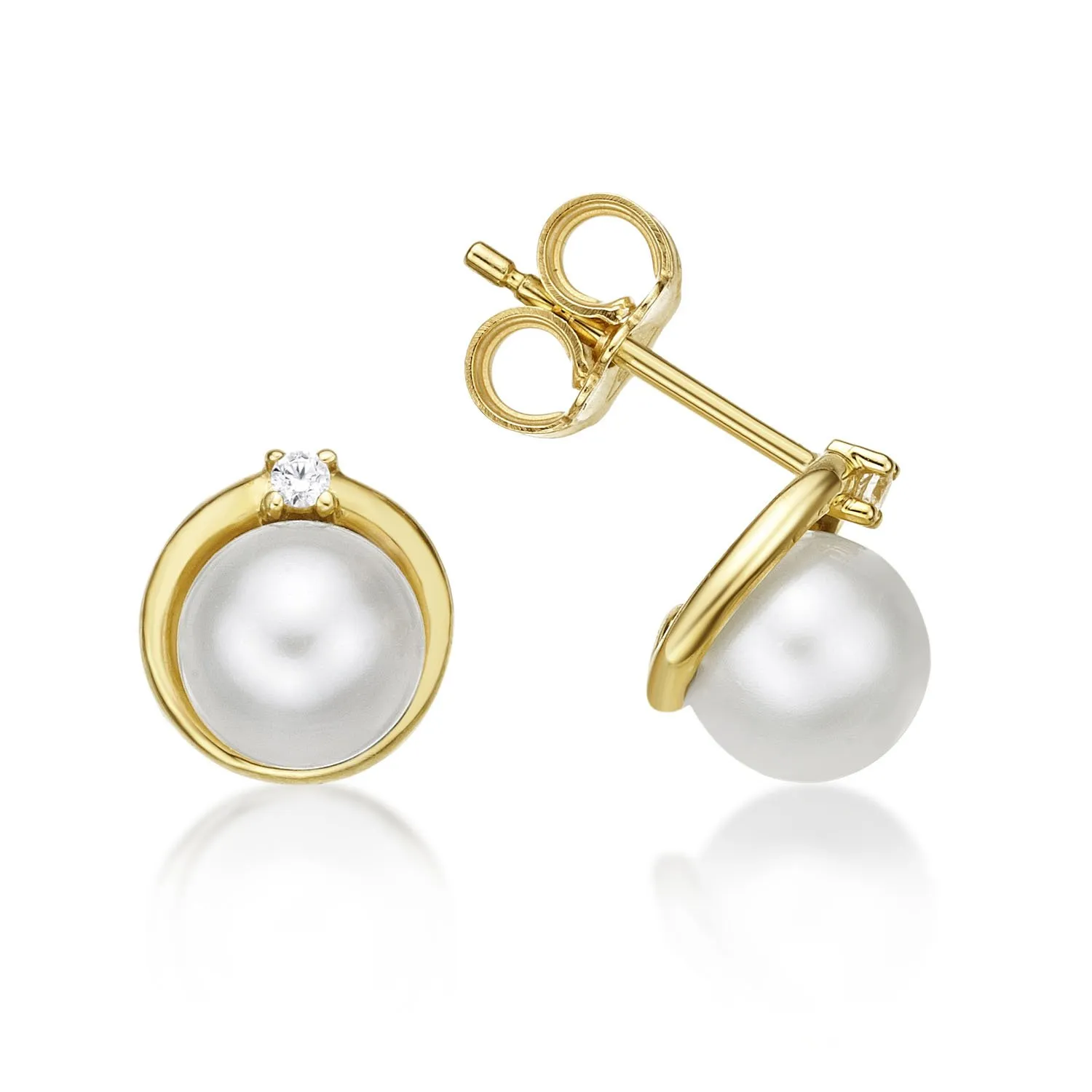 Diamond Treats orecchini perle oro giallo 9 carati