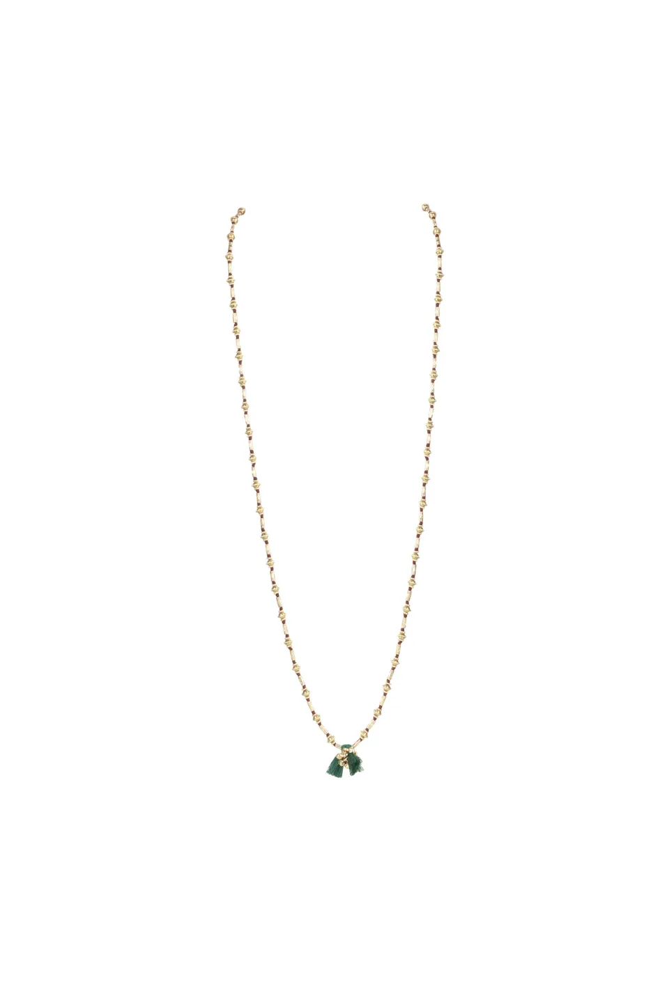 House of Tuhina Kaari collana verde filo intrecciato