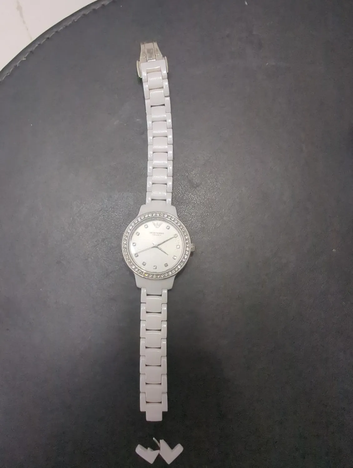 Emporio Armani Orologio Donna Ceramica 32 mm Bianco Glitter