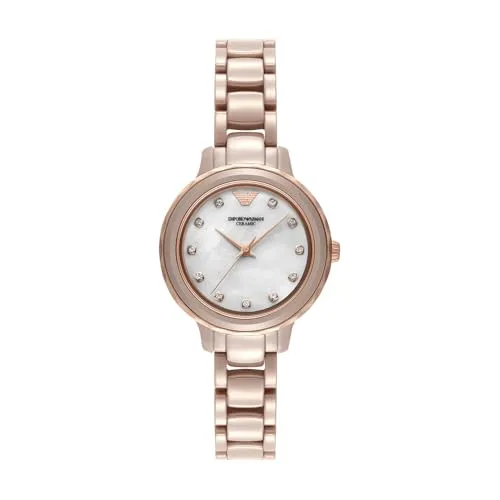 Emporio Armani Orologio Donna Ceramica 32 mm Bianco Glitter
