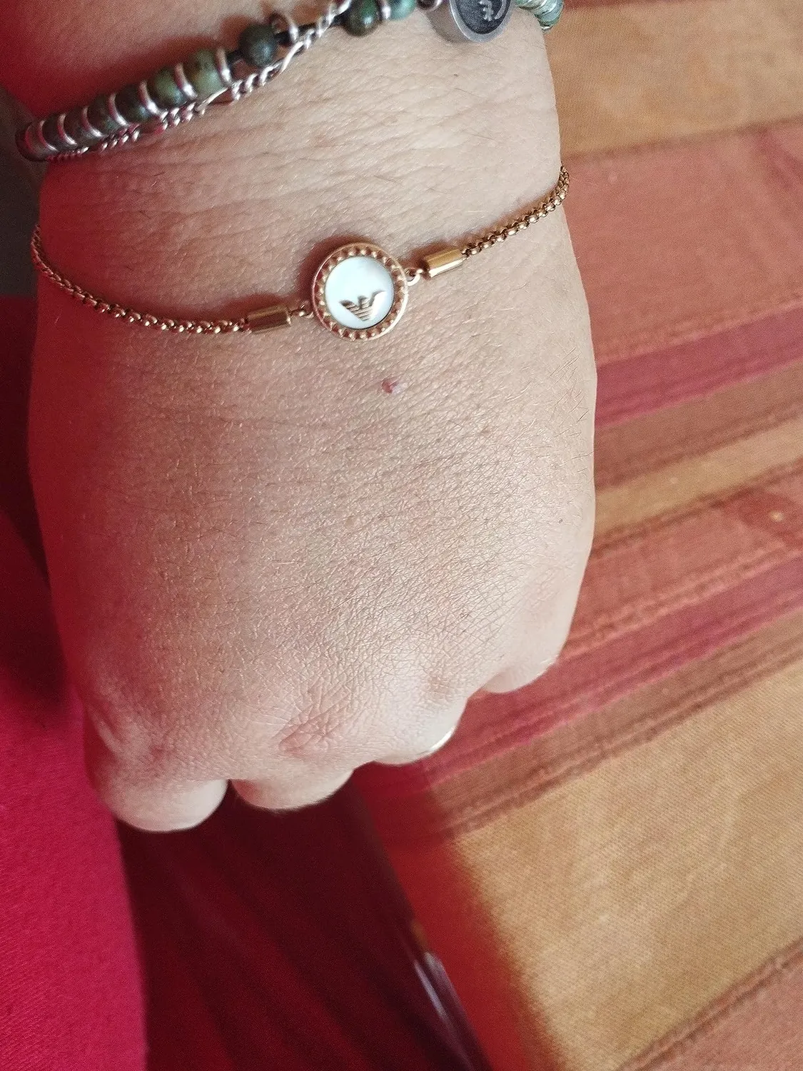 Emporio Armani bracciale donna acciaio oro rosa argento regolabile