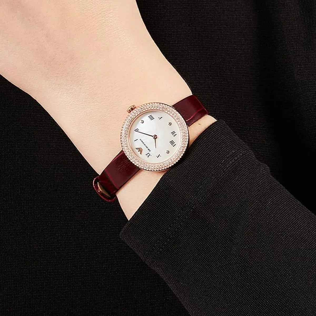 Emporio Armani AR11357 orologio donna madreperla pelle rossa 30 mm