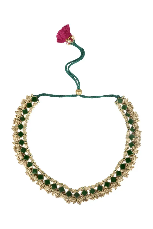 House of Tuhina Falak Mumtaz Enamel collana smaltata