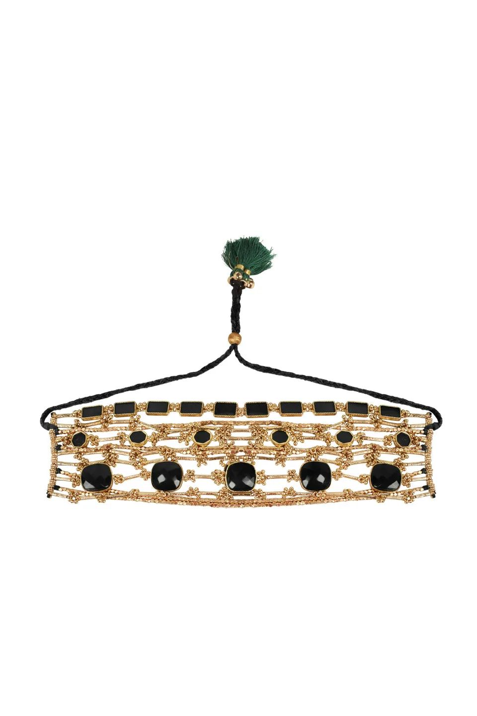 House of Tuhina Viya collana verde Stone Gold