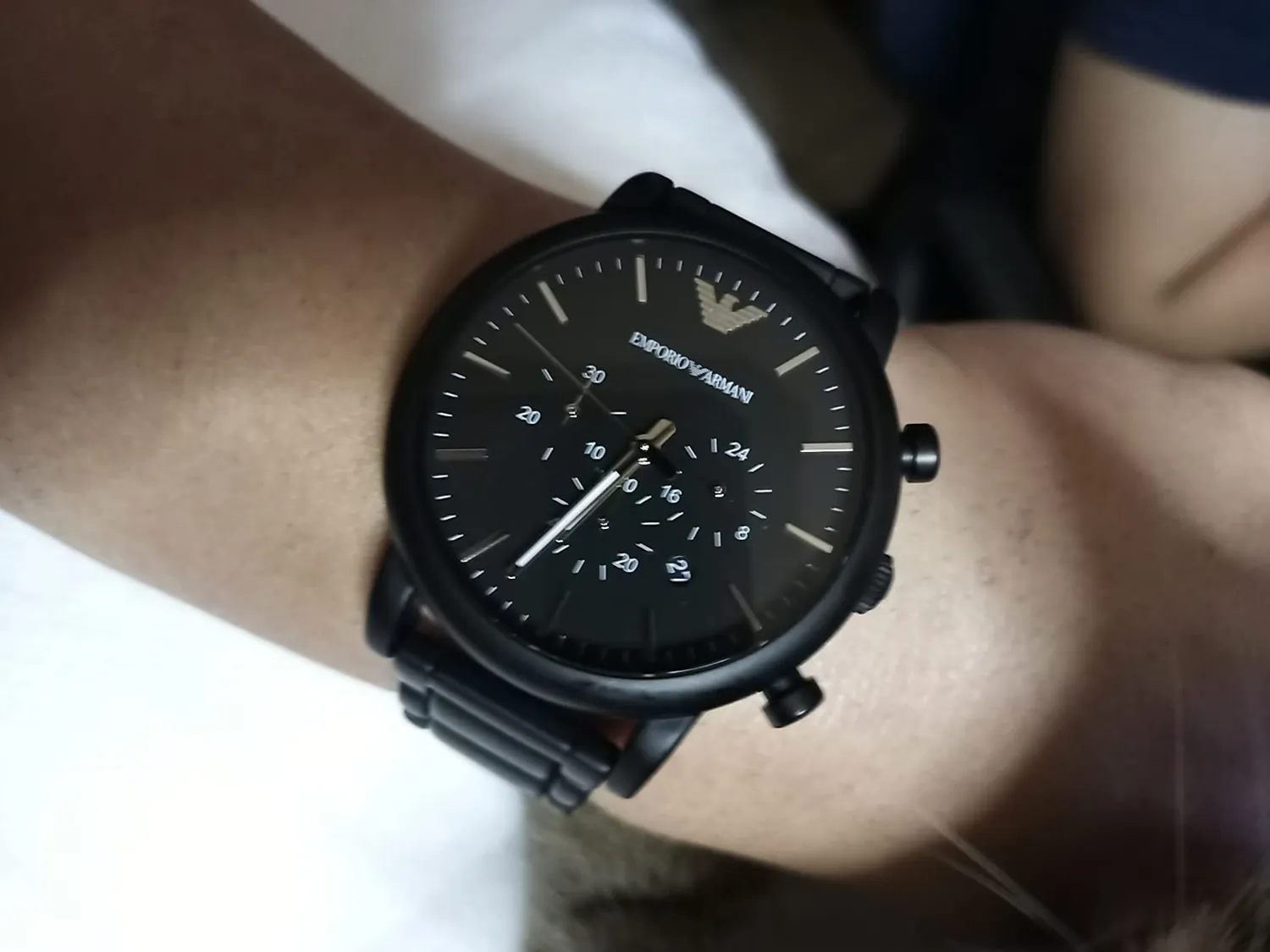 Emporio Armani orologio cronografo uomo argento nero