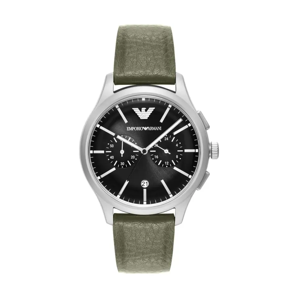 Emporio Armani cronografo uomo 42mm acciaio pelle