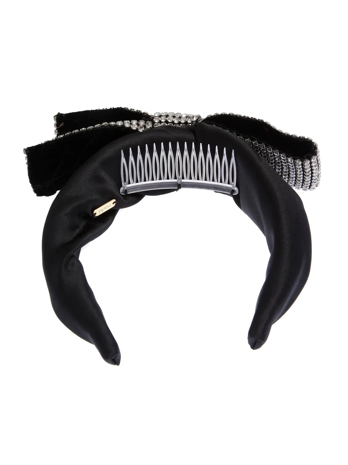 Rada Fiocco cerchietto nero in raso con strass
