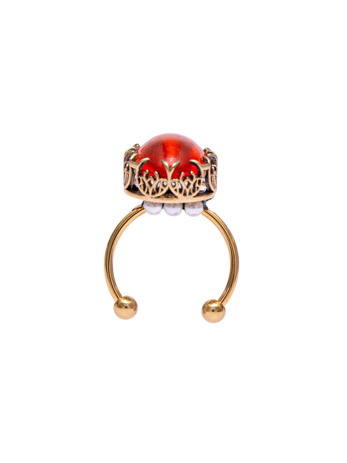 Rada Cabochon anello arancio vetro
